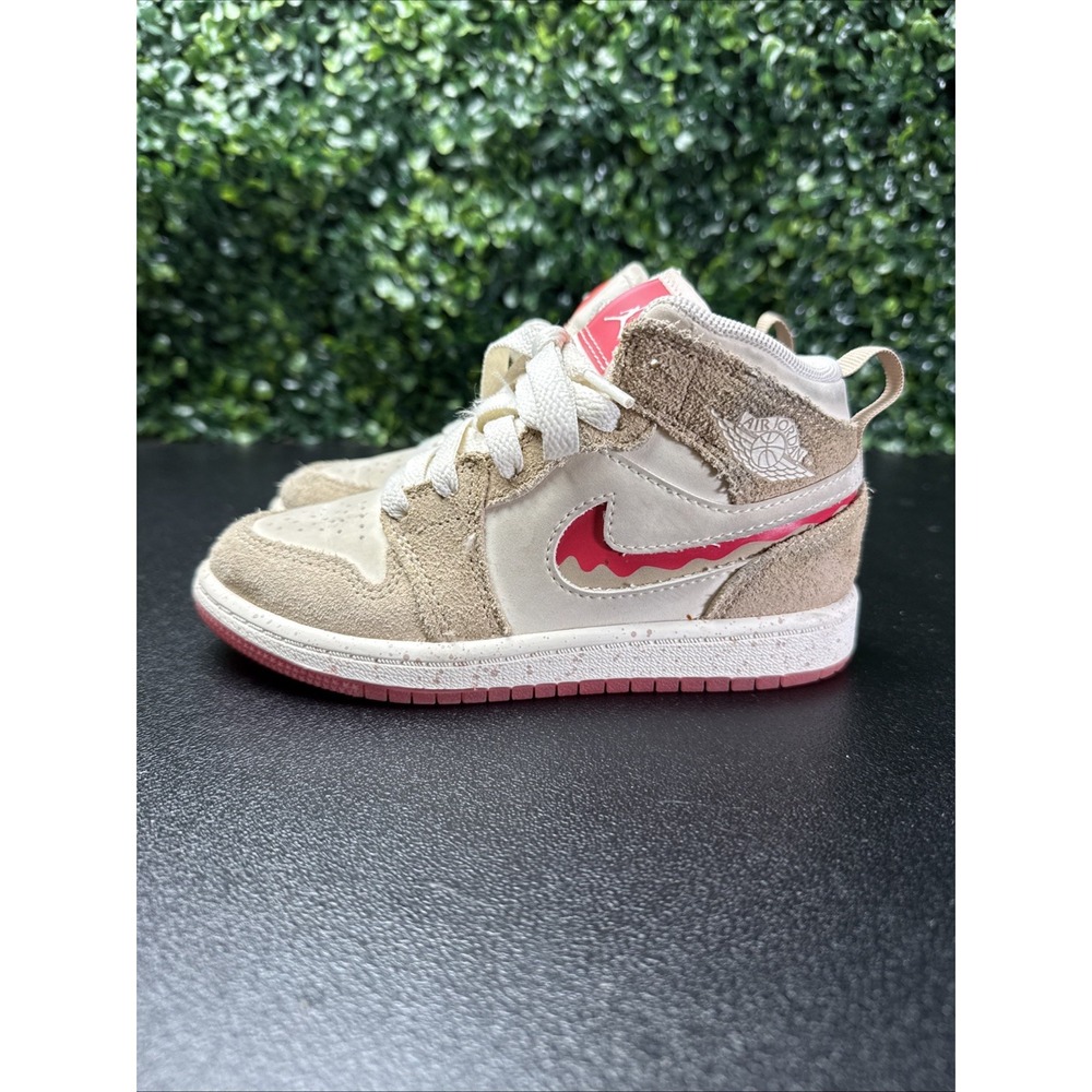 Jordan 1 Mid SE TD Sneakers Kids Desert Fusion Red Pale Ivory Air Jordan Sz 11C